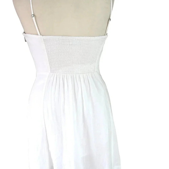 URBAN OUTFITTERS Kimchi Blue Lilyanna Linen Blend White Button-Down Dress Sz 4 - Picture 7 of 7